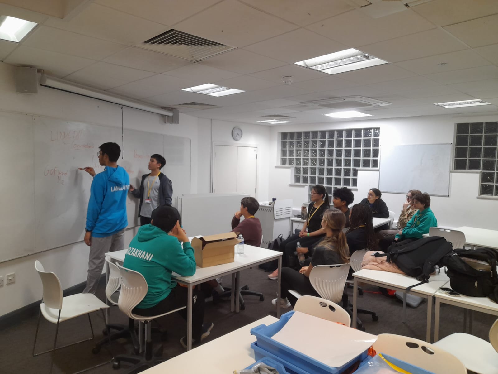Whole-team planning meeting in the classroom